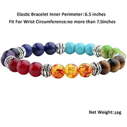 Bracciale yoga energetico colorato in pietra naturale di vendita caldo Bracciale da 8 mm Bracciale in pietra vulcanica