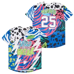 Moive Baseball uratowany przez Bell Jersey 25 Zack Morris Cooperstown Hafdery College Vintage Drużyna Pullover Cool Base Pure Cotton University Retro Top
