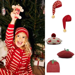 قبعات القبعات قبعة الطفل KS العلامة التجارية الشتاء Kids Christmas Hat Big Pompom Toddler Girls Clothes Cont Beanie Caps for Boys Baby Baby Assories 231120
