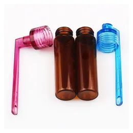 Wholesale Plastic Snuff Snorter Bottle Smoking Pill Case Containers Kit Portable Sniff Pocket Durable Snuffer Mix Color 67mm 51mm 36mm