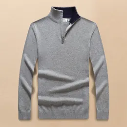 ワニの刺繍メンズ厚いセーターデザイナーポロハーフジッパーパーカー長袖編み馬ツイストハイカラー男性