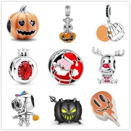 Lose Edelsteine Silber 925 Halloween Kürbis Rentier Charm Bead passend für Original-Armband DIY Frauen Schmuck Geschenk