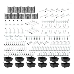 Haczyki 248pcs Pegboard Organizer Kit 1/8 i 1/4 cala zestawu asortymentu dla narzędzi