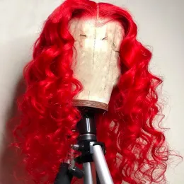 13x4 hd perucas dianteiras do laço para as mulheres quente vermelho colorido onda profunda peruca frontal borgonha laço brasileiro frontal perucas de cabelo humano encaracolado