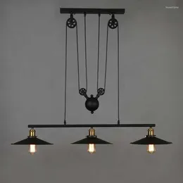 Pendant Lamps Vintage 3 Head Iron American Bar Lights Coffee House Indoor Lighting Cord Wire