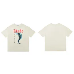 Designer Fashion Clothing Tees TShirts Prayer Print High Street Loose Oversize Couple Wear Men's Women's Trend Brand Rhude T-shirt Tops Cotton Streetwear