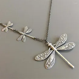 Pendant Necklaces Boho Three Large Dragonfly Necklace Lariat Style Trio Jewelry Animals Insect Summer Clothes Decor I3MD04