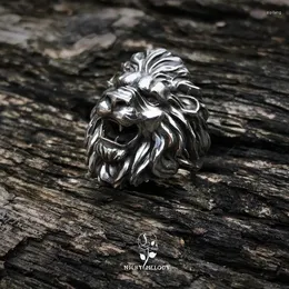 Pierścienie klastra Nocturne Studio 925 Pure Srebrny oryginalny ręczny realistyczny styl spersonalizowany pierścień lwów