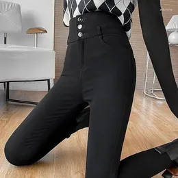 Women's Leggings 2023 Women Spring Autumn Slim High Waist Pencil Pants Female Stretch Buttons Ladies Casual Skinny G553