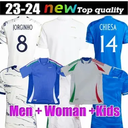 23 24 Italia Chiesa Soccer Jerseys 2023 Italys 125º Raspadori Verratti Barella Donnarumma Totti Lorenzo Politano Zaniolo Miretti Camisa de futebol masculino Mulher Kdis Kdis