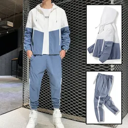 Meninas de tracksuits da primavera outono em conjuntos de moda casual jovens e calça coreana esportiva masculina duas peças definidas mais tamanho 5xl 230421