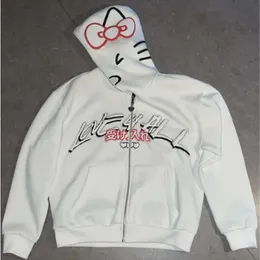 رجال الرجال للرجال من النوع الثقيل ins y2k zip up hoodie kawaii harajuku طباعة ملابس الشوارع للرجال للنساء للنساء هوديي القميص الضخم قمم غير رسمية 231120