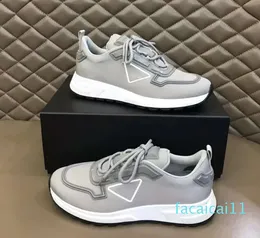 Fashion Men Casual Shoes Brand Soft Calf Running Sneakers Italy Hot Popular Black White Blue Low Top Elastic Band Calfskin Designer Casuals Athletic Shoes