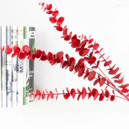 Декоративные цветы 5 вилки мягкая резина эвкалипт деньги лист лист искусственный фальшивый цвет