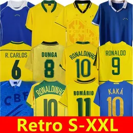 Camisas de futebol Brasil Retro 1970 1978 1988 Ronaldinho 1991 1993 camisa de futebol 2010 clássico Brasil 1997 1998 RIVALDO ADRIANO 2006 Camisa Retro