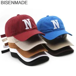 Bollmössor Bisenmade baseballmössa för män och kvinnor modebrev n broderi bomull mjuk topp snapback hatt enkla sommarvisorer sol möss j230421