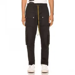 Designer Clothing Casual Pant Dark Wind Rhude High Street Multi Pocket Overalls Breasted Pants Asap Rocky Streetwear Jogger Trousers Sweatpants For sale