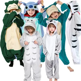 Pyjamas Kinder Kigurumi Pyjamas Fleece Kinder Overalls Baby Tier Ganzkörper Onesie Nachtwäsche Mädchen Halloween Cosplay Kostüm 231120