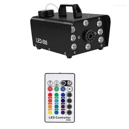 1Set Stage Smoke Machine mit 8 LED-Leuchten 16 Farben Effekt Nebel Halloween Skeleton US-Stecker