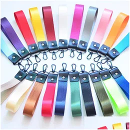 Keychains & Lanyards Fashion Diy Ribbon Band Keychain For Women Men Bag Charms Key Ring Long Ribbons Phone Case Ma Nan Cute Dhgarden Ot0Wj
