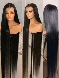 Chignões 40 polegadas retas 13x4 Frente Brasileiro 360 perucas completas para mulheres 13x6 HD Lace Frontal Human Hair Wig pré -explodido 231121