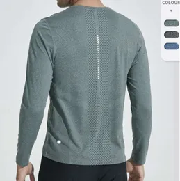 Lu Men Yoga Outfit Sports Long Sleeve T-Shirt Mens Sport Style Training Fitness Clothes مرونة سريعة في العلب الرياضية الجافة بالإضافة إلى حجم 5XL جديد