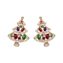 Charm Crossborder European and American Fashion Creative Christmas Tree Earrings Rhinestone Jewely Alloy Diamond Ear Pin Dro Dhgarden Dhs2z