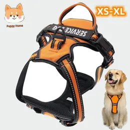 Dog Collars Reflective Harness NO PULL Adjustable Breathable Pet Vest For Small Large ID Custom Patch Outdoor Supplies 2023