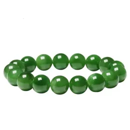 Natural Jasper Hand String Green Hotan Jade Jasper Russian Jasper Bead Bracelet