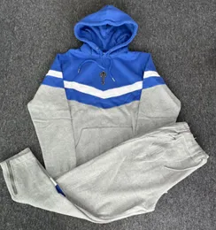 Tracksuits dos homens Carta Bordado Hoodies Set Outono Inverno Cordão Jaqueta Com Capuz Conjuntos Esportivos Designer Moletom Esporte Corredores Sweatpants Terno