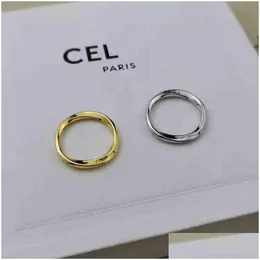 Pierścienie opaski Nowy projektant zwykłej cienkiej pary minimalistyczna Minimalist Ins Design Modny ogon nieregularny skręt z kroplą biżuterię Pierścień dhs5z