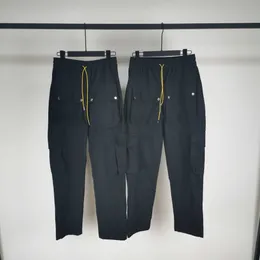 Tasarımcı Giyim Günlük Pantolon Rhude Çok Cepli İş Elbisesi Tokalı Pantolon İpli Gevşek Günlük Pantolon Motosiklet Pantolonu Satılık Moda Etiketi
