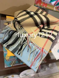 وشاح المصمم 100 ٪ Cashmere و Winter Winter Women and Men Long Tassel Cargband Fashion Classic Pashmina Plaid Print Bur Ultra Soft Berry with Box 250x30cm