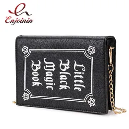 Evening Bags Fashion Magic Book Clutch Bag for Women Black Pu Leahter Shoulder Chain Bag Small Purses and Handbags Crossbody Bag Female Pouch J230420