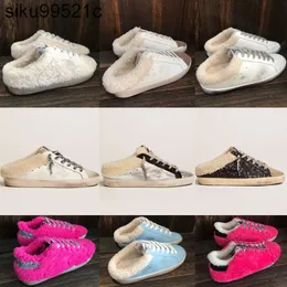 Italien Golden Designers Sneaker Super Star Sabot Women Fur Slippers Casual Shoes Sequin Classic White Do-Old Dirty Star Sneakers Australien Winter Wool Shoes