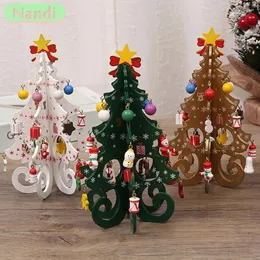 Juldekorationer Träträd ornament sexdelar med små hängen uppsättning av atmosfär dekorativ
