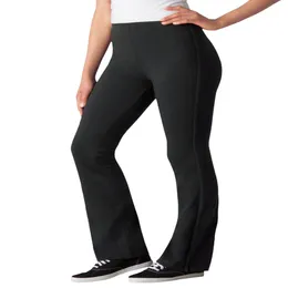 Женщины йоги-плюс брюки с боковой полосой для растягивания.