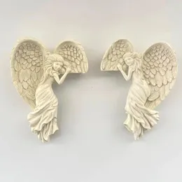 Decorative Objects Figurines Door Frame Angel Wing Statue Sculpture Cherubs Goddesses Action Posture Home Bedroom Living Room Retro Wall Desktop Decor 231121