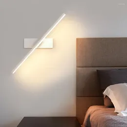 Lampa ścienna 330 ° Rotatable sypialnia sypialnia Światło Kąt LED Indoor LED 110/220V Sconce salon Proste urządzenie aluminium