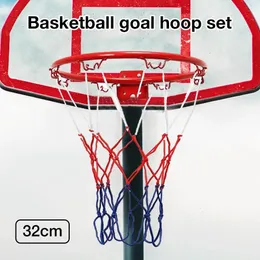 Other Sporting Goods 32cm Metal Wall Hanging Basketball Hoop Basketball Rim With Screws Mounted Goal Hoop Net Indoor Outdoor Shooting Practice Net 231121
