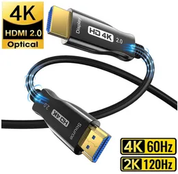 Fiber Optic HDMI 2.0 Cable 4K 60Hz 18Gbps Ultra High Speed HDR HDMI Male to Male For HD TV Projector Monitor 10m 15m 20m 30m 40m 50m