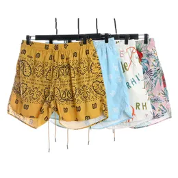 Designer Clothing short casual Rhude Woven Nylon Double Layer Shorts Cashew Flowers All Over the Body Floral Casual Vacation Beach Pants Loose Thin Running fitness