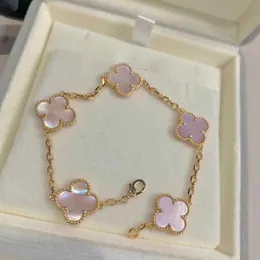 Van Four Leaf Clover Bracelet Cleef Designer De Luxe Perle En Or 18 Carats Marque Amour Bracelet Bracelets De Charme Brillant Cristal Diamant Un Bijoux De Fête