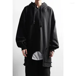 Herren Hoodies Hoodie Frühling Und Herbst Stil Mittellang Lose Hip Hop Sweatshirt Männliche Persönlichkeit Casual Mantel