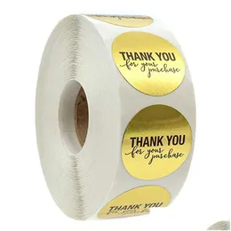 Клейкие наклейки оптом, круглая форма, 1 дюйм, тема «Спасибо», клейкие наклейки для подарков «сделай сам», упаковка для выпечки, этикетки с печатью, конверт Stat Dhyid