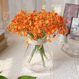 Decorative Flowers 42 Head Artificial Plastic Flower Handmade Babysbreath Bouquet Fake Plant Gypsophila Floral Arrange For Wedding Home