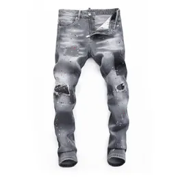 DSQ Phantom Turtle Men's Jeans Mens Mens italienska designer Jeans Skinny Ripped Cool Guy Causal Hole Denim Fashion Märke Fit Jeans Män tvättade byxor 65303