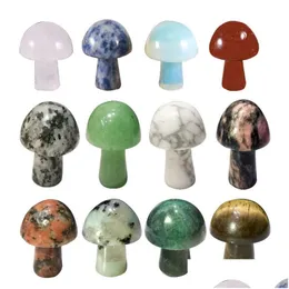 Decorations Mini Mushroom Statue Natural Stones Carved Decoration Flower Pot Room Ornament Fish Tank Decor 15X20 Mm Drop Delivery Home Dhltb