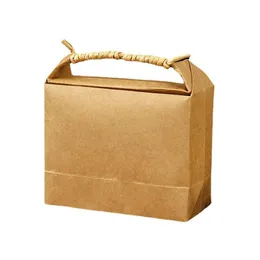Bolsas de embalagem Retro Stand Up Kraft Paper Bag Caixa de papelão para arroz Pacote de armazenamento de alimentos para chá LX4460 Drop Delivery Office DHBQX