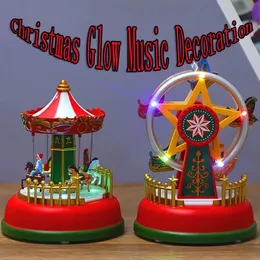 LED RAVE TOY XMAS DECORATION LUMINOUS MUSIC CAROUSEL Ferris Wheel Ornament Home Decoration Christmas Birthday Present Supplies 231121